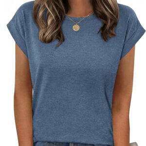 Zeagoo Womens Tops Summer Casual Cap Sleeve Tshirts Shirts Business Dressy Spring Fashion Outfits Trendy Clothes