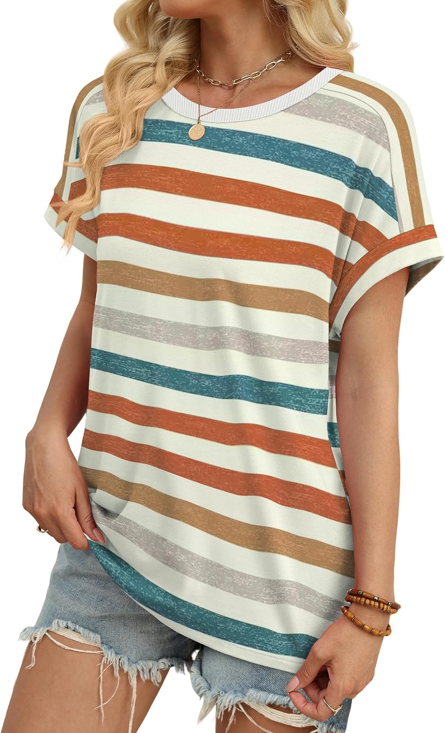 WIHOLL Womens Tops Short Sleeve Shirts Summer Outfits 2026 Spring Dressy Casual Clothes Clothing - Image 3