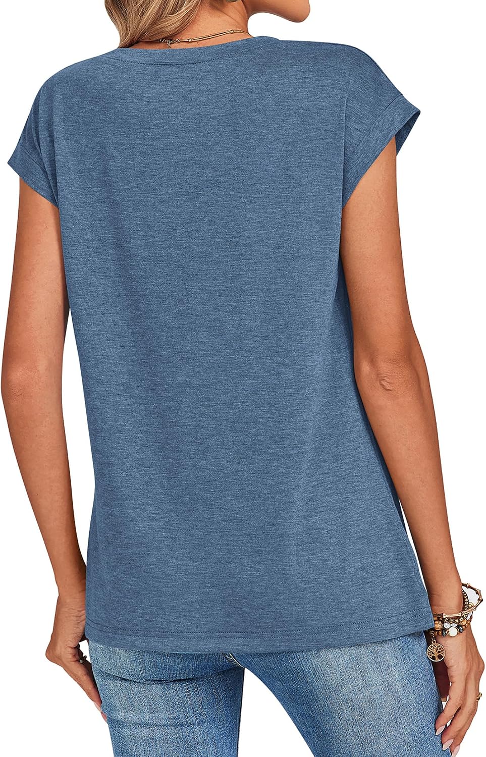 Zeagoo Womens Tops Summer Casual Cap Sleeve Tshirts Shirts Business Dressy Spring Fashion Outfits Trendy Clothes - Image 4